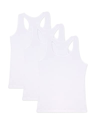 VEDATS 3er-Pack Damen Sportshirt Tank Top Racerback Unterhemd (M, Weiß) von VEDATS