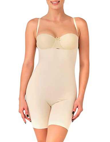 VEDATS Damen Shapewear Body Seamless Nahtlos Figurformend Ganzkörper Shaper Unsichtbar Brustfrei (Hautfarben, S) von VEDATS