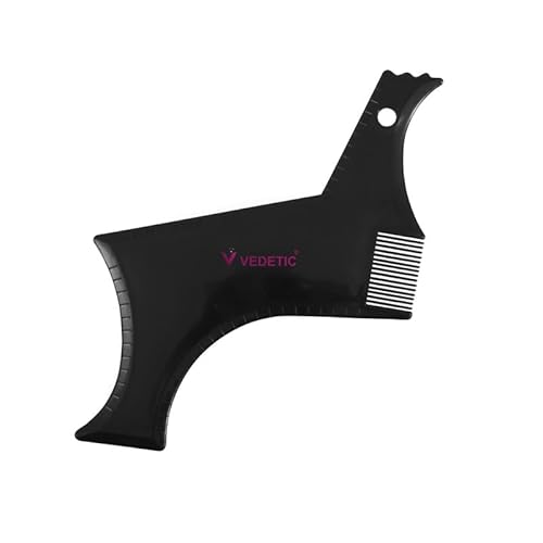 VEDETIC® Bartformer-Werkzeug mit Kamm für Männer, Zuhause und Salon, Herren-Bartzubehör – (schwarz, 1 Stück) von VEDETIC