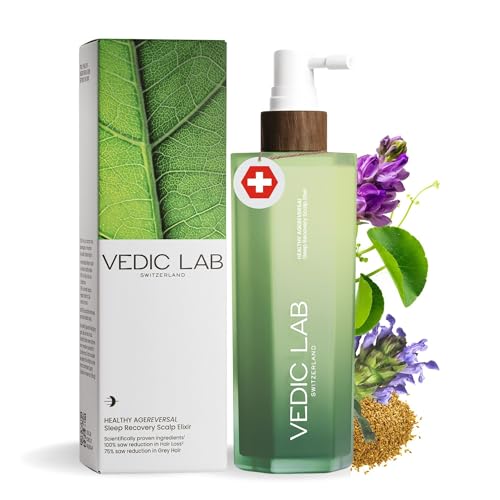 VEDIC LAB Sleep Recovery-Kopfhaut-Elixier | Anti-Haarausfall-Serum für Frauen | Effektive Haarwuchsbehandlung mit ayurvedischen Kräutern und Schweizer Biotech | 0% Minoxidil, 0% Aggressivität (100 ml) von VEDIC LAB