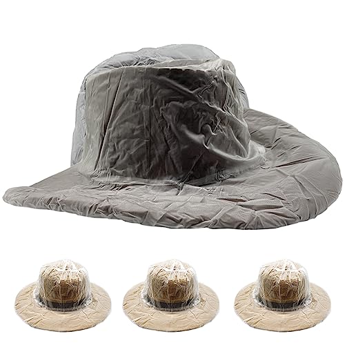 Cowboyhut, Regenschutz, Kunststoffhut, Schutzhüllen, Herren-Regenhut, Cowboyhut, Abdeckungen zur Aufbewahrung, 4 Stück, Weiss/opulenter Garten, L/XL von VEEBELL