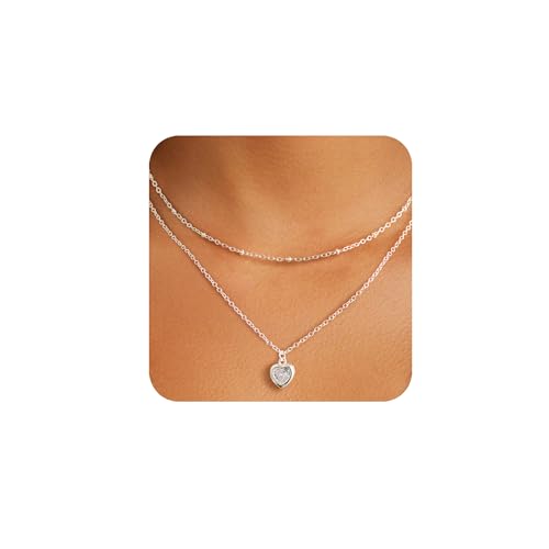 VEEDOFA 925 Sterlingsilber Kette für Damen Mit Plättierung und zartem Anhänger von VEEDOFA