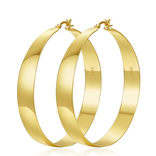 VEEDOFA Goldene Ohrringe für Damen - Große Gold-Creolen - Dicke Goldene Creolen von VEEDOFA