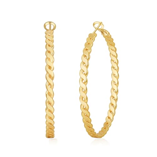 VEEDOFA Goldene Ohrringe für Damen - Große Goldene Creolen von VEEDOFA