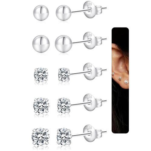 VEEDOFA Kleine Stecker Ohrringe für Frauen, Hypoallergene Stecker mit 14k Goldbeschichtung, Moderne Sterlingsilber-Posts kleine silberne Ohrringe von VEEDOFA