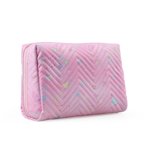VEELAM Niedliche Make-up-Tasche für Damen und Mädchen, Reise-Make-up-Tasche für Kosmetik-Organizer, Rosa, groß VEELAM Niedliche Make-up-Tasche für Damen und Mädchen, Reise-Make-up-Tasche für Kosmetik-Organizer, Rosa, groß von VEELAM