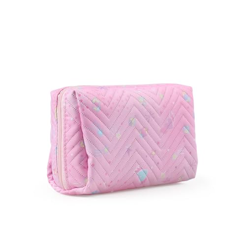 VEELAM Niedliche Make-up-Tasche für Damen und Mädchen, Reise-Make-up-Tasche für Kosmetik-Organizer, Rosa, klein von VEELAM