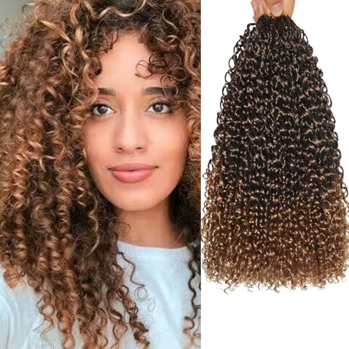 VEELTRAS 8 Packs Micro Kinky Curly Crochet Hair Pre Lopped Twist Curly Crochet Hair Synthetic Loose Wavy Hair Extensions for Women (30#, 12inch) von VEELTRAS