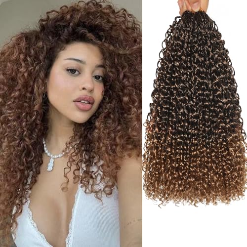 VEELTRAS 8 Packs Micro Kinky Curly Crochet Hair Pre Lopped Twist Curly Crochet Hair Synthetic Loose Wavy Hair Extensions for Women (30#, 16inch) von VEELTRAS