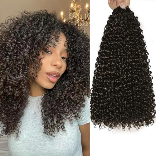 VEELTRAS 8 Packs Micro Kinky Curly Crochet Hair Pre Lopped Twist Curly Crochet Hair Synthetic Loose Wavy Hair Extensions for Women (4#, 12inch) von VEELTRAS