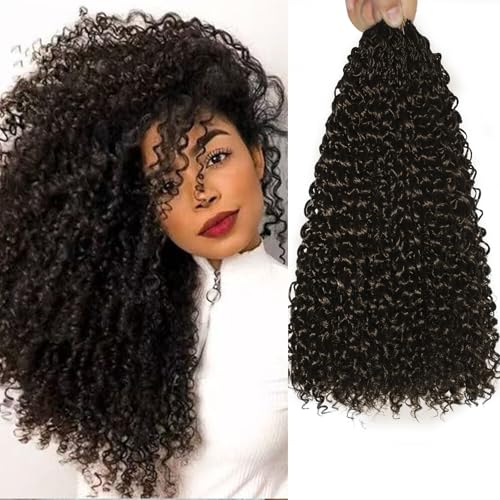 VEELTRAS 8 Packs Micro Kinky Curly Crochet Hair Pre Lopped Twist Curly Crochet Hair Synthetic Loose Wavy Hair Extensions for Women (4#, 16inch) von VEELTRAS