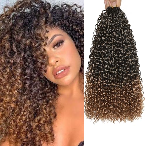VEELTRAS 8 Packs Micro Kinky Curly Crochet Hair Pre Lopped Twist Curly Crochet Hair Synthetic Loose Wavy Hair Extensions for Women (T/30#, 12inch) von VEELTRAS