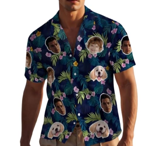 VEELU Personalisiert Hawaii Hemd Männer mit Gesicht und Name Funky Hawaiihemd Herren Kurzarm Vordertasche Urlaub Sommer Flamingos Blume Bedruckter Strand Beilaufig Hawaii Hemdt VEELU Personalisiert Hawaii Hemd Männer mit Gesicht und Name Funky Hawaiihemd Herren Kurzarm Vordertasche Urlaub Sommer Flamingos Blume Bedruckter Strand Beilaufig Hawaii Hemdt von VEELU