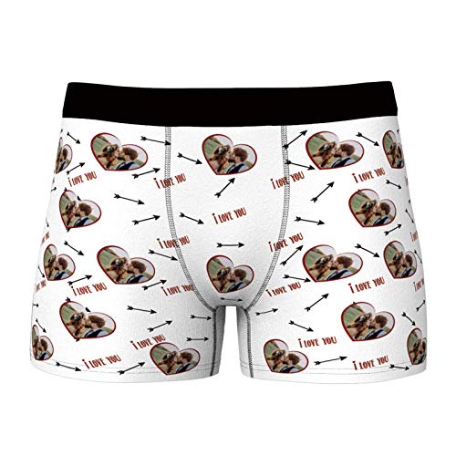 VEELU Personalisiert Unterhose Unterwäsche für Herren Unterhose Wäsche mit Bilder Foto Funny Gesicht Multi Farbe wählbar atmungsaktiv Boxershorts Lustiges Geschenk für Männer Freund Valentinstag von VEELU