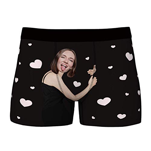 VEELU Personalisierte Boxershorts für Heeren mit Eigenem Foto Multi-Farbe wählbar Baumwolle Weich Bedrucken Männer-Unterhose Lustiges Geschenk für Men Männer Freund Valentinstag Geburtstag Weihnachten von VEELU