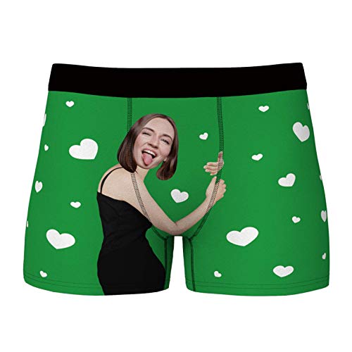 VEELU Personalisierte Boxershorts für Heeren mit Eigenem Foto Multi-Farbe wählbar Baumwolle Weich Bedrucken Männer-Unterhose Lustiges Geschenk für Men Männer Freund Valentinstag Geburtstag Weihnachten von VEELU