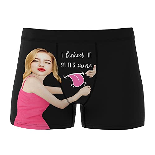 VEELU Personalisierte Herren Boxershorts Unterhosen mit Foto lustiges komisches Gesicht in vielen Farben xs-3xl Unterwäsche Geschenk für Freund Ehemann Valentinstag Geburtstag von VEELU