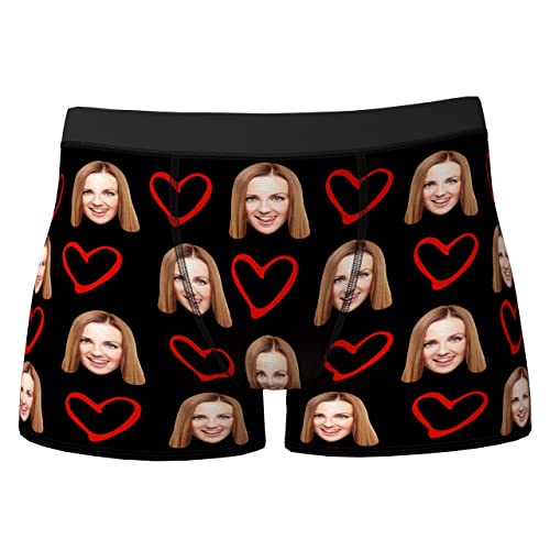 VEELU Personalisierte Herren Boxershorts Unterhosen mit Foto lustiges komisches Gesicht in vielen Farben xs-3xl Unterwäsche Geschenk für Freund Ehemann Valentinstag Geburtstag von VEELU