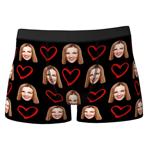 VEELU Personalisierte Herren Boxershorts Unterhosen mit Foto lustiges komisches Gesicht in vielen Farben xs-3xl Unterwäsche Geschenk für Freund Ehemann Valentinstag Geburtstag von VEELU