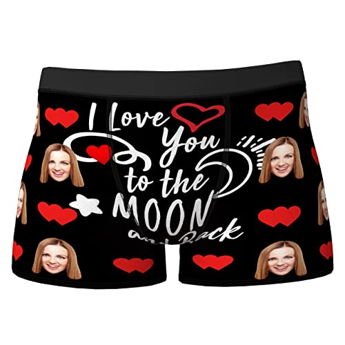 VEELU Personalisierte Herren Boxershorts Unterhosen mit Foto lustiges komisches Gesicht in vielen Farben xs-3xl Unterwäsche Geschenk für Freund Ehemann Valentinstag Geburtstag von VEELU