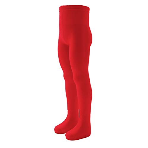 VEGATEKSA 98% Bio Baumwolle Kinder-Strumpfhose für Mädchen, aus ORGANIC Baumwolle, Verstellbare Taille, Tunel Gummi, Rot (134-140cm) von VEGATEKSA