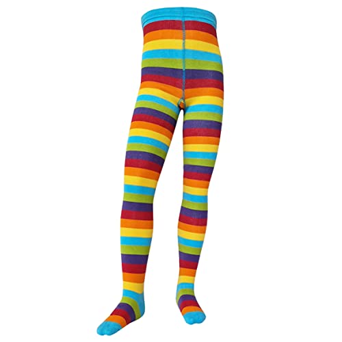 VEGATEKSA Baby and Children's Pattern Tights for Girls and Boys, mit Streifen, Made of Combed Cotton, Produced in EU, Adjustable Waist, Tunnel Rubber (122-128, Multicolored) von VEGATEKSA