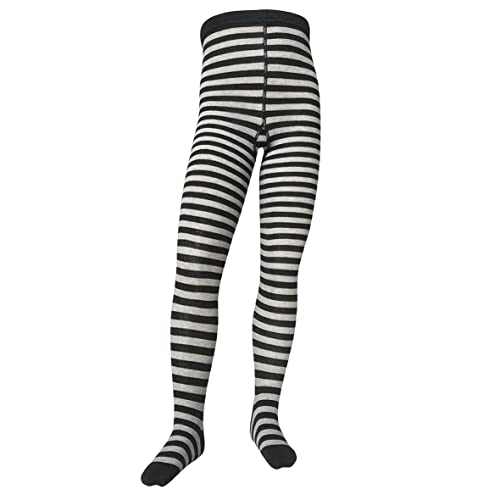 VEGATEKSA Baby and Children's Pattern Tights for Girls and Boys, mit Streifen, Made of Combed Cotton, Produced in EU, Adjustable Waist, Tunnel Rubber (158-164, Dunkelgrau Grau) von VEGATEKSA