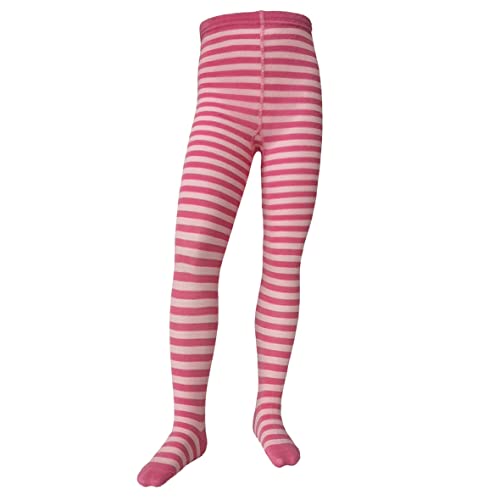 VEGATEKSA Baby and Children's Pattern Tights for Girls and Boys, mit Streifen, Made of Combed Cotton, Produced in EU, Adjustable Waist, Tunnel Rubber (158-164, Rosa Hellrosa) von VEGATEKSA