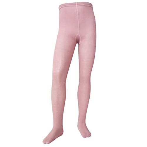 VEGATEKSA Baby and Children's Pattern Tights for Girls and Boys plain – single color, Made of Combed Cotton, Produced in EU, Adjustable Waist, Tunnel Rubber (110-116, Dusty rose (Altrosa 507)) von VEGATEKSA