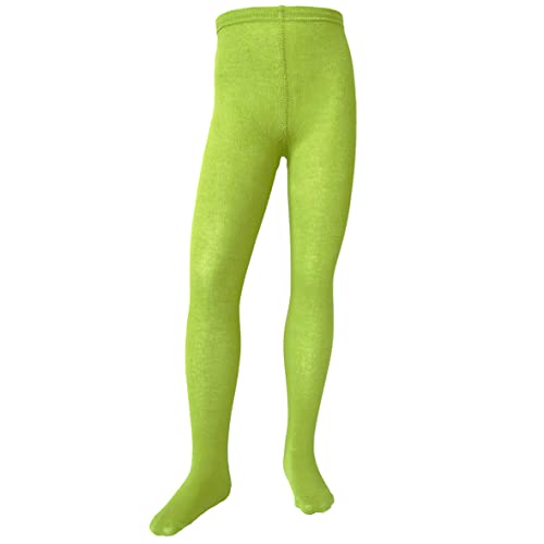 VEGATEKSA Baby and Children's Pattern Tights for Girls and Boys plain – single color, Made of Combed Cotton, Produced in EU, Adjustable Waist, Tunnel Rubber (122-128, Light green (pistachios 310)) von VEGATEKSA