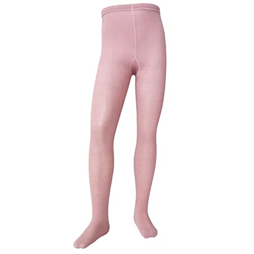 VEGATEKSA Baby and Children's Pattern Tights for Girls and Boys plain – single color, Made of Combed Cotton, Produced in EU, Adjustable Waist, Tunnel Rubber (134-140, Dusty rose (Altrosa 507)) von VEGATEKSA