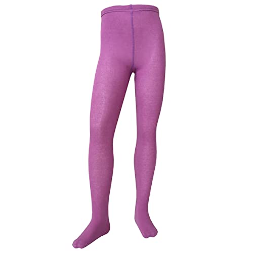 VEGATEKSA Baby and Children's Pattern Tights for Girls and Boys plain – single color, Made of Combed Cotton, Produced in EU, Adjustable Waist, Tunnel Rubber (86-92, Purple orchid (Orchid 510)) von VEGATEKSA