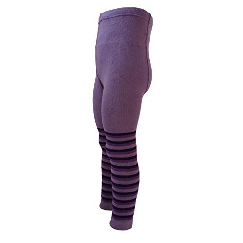 VEGATEKSA Leggings für Mädchen, aus Gekämmter Baumwolle, Eule in Lila, Made in EU, Verstellbare Taille (98-104cm) von VEGATEKSA