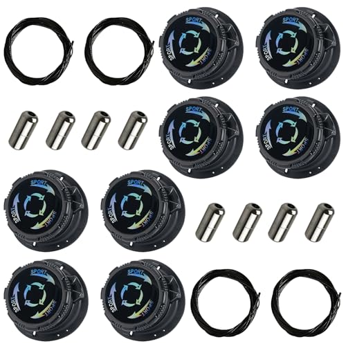 VEGCOO 8 Stück Automatische Drehverschluss Schnürsenkel für Schuhe | Schnürsenkel Ohne Binden mit Schnellverschluss | Kinder & Erwachsene | Sport & Arbeitsschuhe von VEGCOO