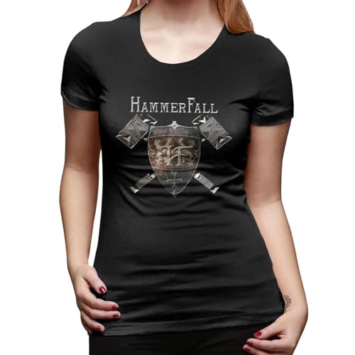 Crottsmills-Women-with-HammerFall-Logo-Leisure-Short-Sleeve-T-Shirts Crottsmills-Women-with-HammerFall-Logo-Leisure-Short-Sleeve-T-Shirts von VEGETEBLE