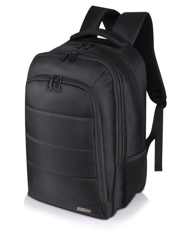 Laptoprucksack AV017 (Set), Laptop rucksack mit Zubehörfächern für Laptops bis 15,6 Zoll Herren und Damen Schwarz Schulrucksack für Jungen Teenager von VEGMANN