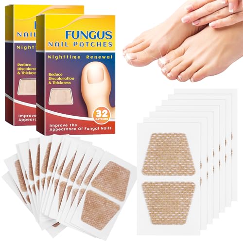 64 Stück Nagelpilz Pflaster, Zehennagel Korrektur Patch, Zehennagel Behandlung, Reparaturpflaster Für Nägel, Nail Repair Patches für Beschädigte Nägel und das Erscheinungsbild verfärbter Nägel von VEGOATY