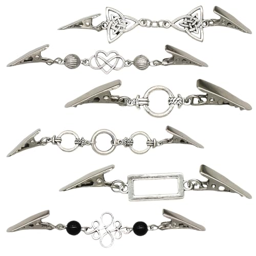 6 Stück Pullover-Clips, Retro-Pullover-Clips, Anti-Exposure-Cardigan-Clips, Metall-Clips, Kleidungsdekorations-Clips, kreative Cardigan-Clips 6 Stück Pullover-Clips, Retro-Pullover-Clips, Anti-Exposure-Cardigan-Clips, Metall-Clips, Kleidungsdekorations-Clips, kreative Cardigan-Clips von VEHYEGOI