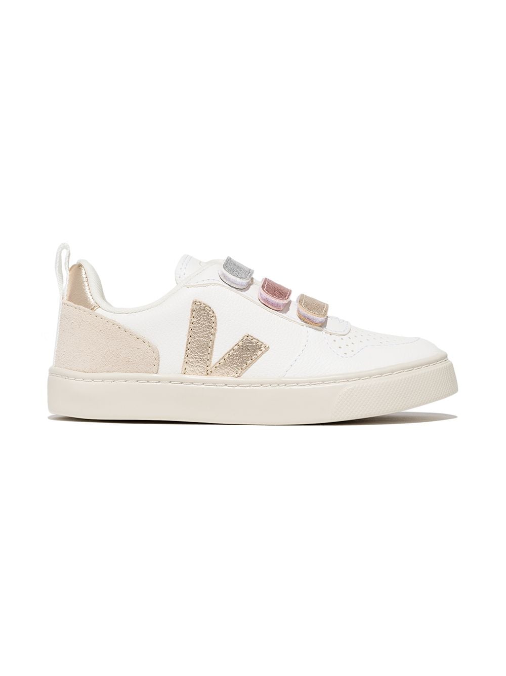 VEJA Kids V-10 Sneakers in Metallic-Optik - Weiß von VEJA Kids