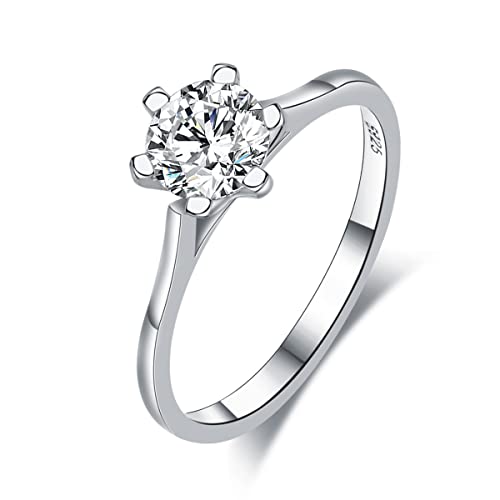 925 Sterling Silber Ringe für Damen Zirkonia Eheringe Verlobungsring Ewigkeitsring Ringe Eternity Promise Minimalistisch Ring Damen 925 Sterling Silber Verlobungsring Damen Ring Schmuck von VELESAY