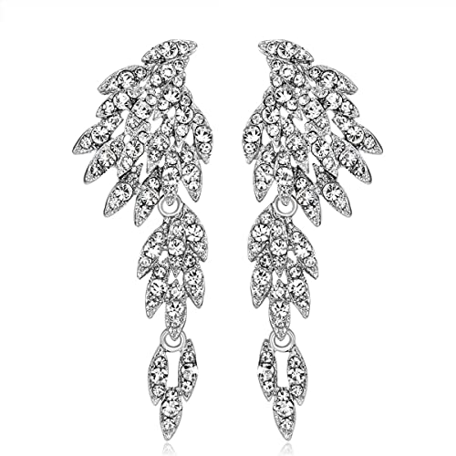 Strass Ohrring für Damen Glitzer Hänge Statement Ohrringe Hochzeit Statement Ohrringe Strass Kristall Teardrop Ohrringe Chandelier Ohrringe Braut Tropfen Ohrringe Brautjungfern Brautschmuck Ohrringe von VELESAY