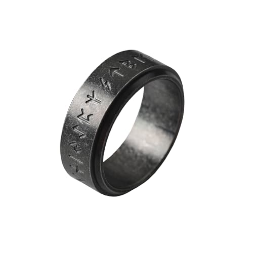 VELESAY Edelstahl Viking Herren Ring Wikinger Nordische Mythologie Ring Männer Frauen Viking Rune Ring Punk Biker Gothic Vintage Ring Viking Schmuck Schwarz US8 VELESAY Edelstahl Viking Herren Ring Wikinger Nordische Mythologie Ring Männer Frauen Viking Rune Ring Punk Biker Gothic Vintage Ring Viking Schmuck Schwarz US8 von VELESAY