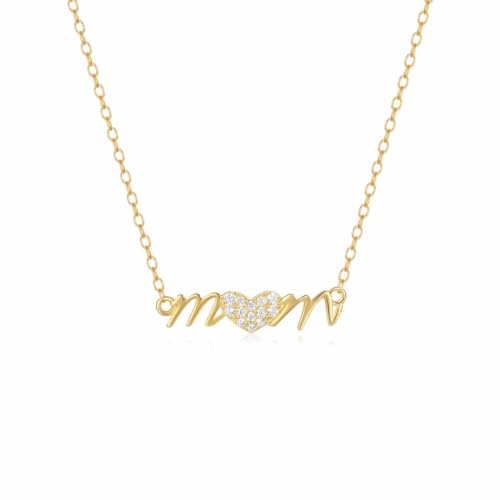 VELESAY Herz Halskette Damen Silber 925 Kette Herz für Frauen Damen CZ Silberkette Damen 925 mit Anhänger Herz Schmuck Kette Damen Herzkette Mutter Tochter Geschenk für Mutter Muttertag von VELESAY
