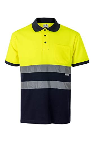 VELILLA Unisex 305513 Polohemd, Marineblau und Neongelb, 5XL/6XL von VELILLA