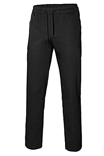 VELILLA Unisex Popelinhose mit Bändern Kochhose, Schwarz, 56 von VELILLA