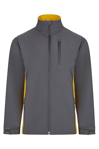 VELILLA Unisex Softshelljacke zweifarbig, Grau/Gelb, M von VELILLA