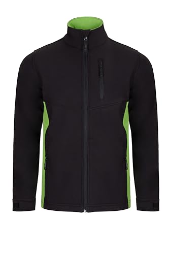 VELILLA Unisex Softshelljacke zweifarbig, schwarz und limettengrün, S von VELILLA