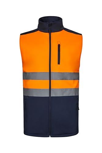 VELILLA Unisex Softshellweste, zweifarbig, Marineblau und Neonorange, XXX-Large von VELILLA