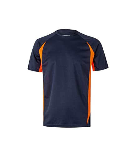 Velilla 105501 Technisches T-Shirt zweifarbig m/c Farbe Schwarz/Rot Größe L, Marineblau und Neonorange, M von VELILLA