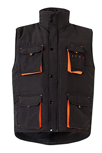 VELILLA Herren 205902; Steppweste Mit Mehreren Taschen, Schwarz Und Orange, Größe M Weste, Schwarz, M EU von VELILLA